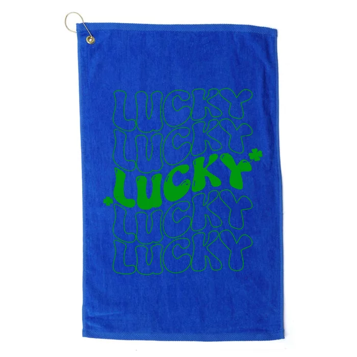 Retro Vintage St Patricks Day Lucky Platinum Collection Golf Towel