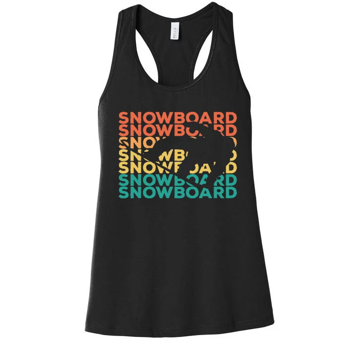 Retro Vintage Snowboarding Gift For Snowboarders Women's Racerback Tank