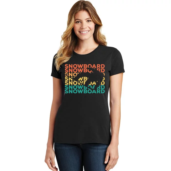 Retro Vintage Snowboarding Gift For Snowboarders Women's T-Shirt