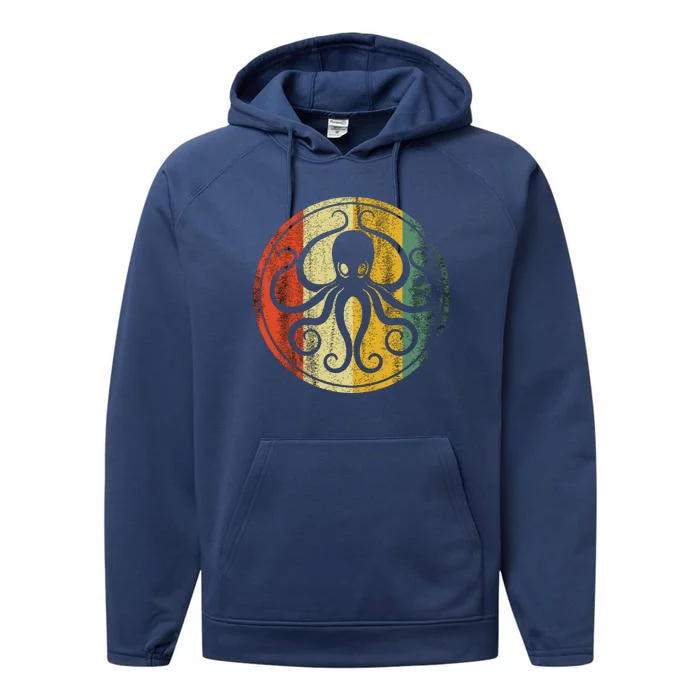 Retro Vintage Sea Monster Octopus Kraken & Cthulhu Performance Fleece Hoodie