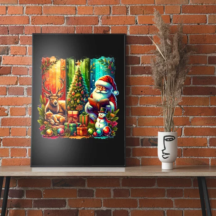 Retro Vintage Santa Christmas Poster