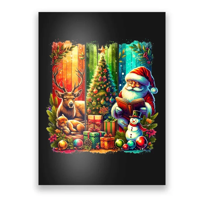 Retro Vintage Santa Christmas Poster