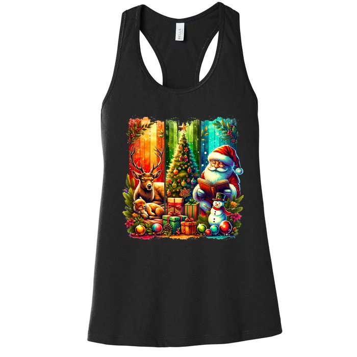 Retro Vintage Santa Christmas Women's Racerback Tank