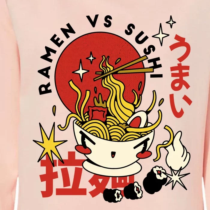 Ramen Vs Sushi Retro Japanese Food Womens California Wash Sweatshirt