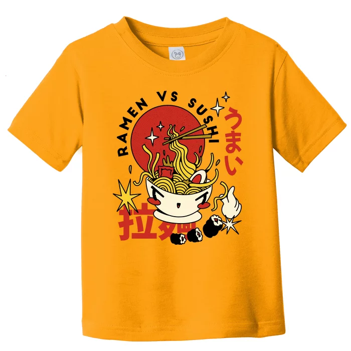 Ramen Vs Sushi Retro Japanese Food Toddler T-Shirt