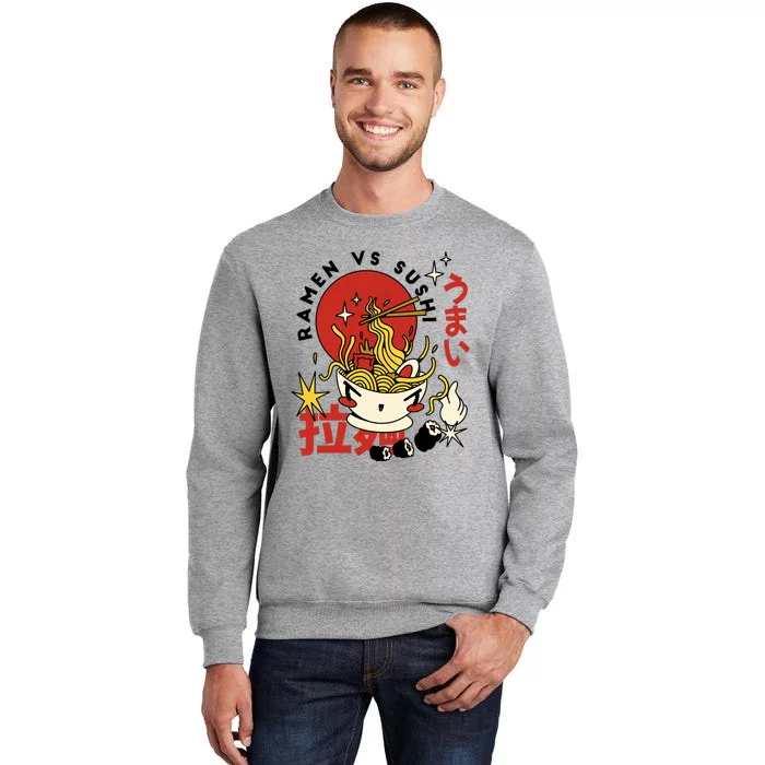 Ramen Vs Sushi Retro Japanese Food Sweatshirt