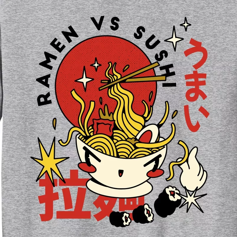 Ramen Vs Sushi Retro Japanese Food Sweatshirt