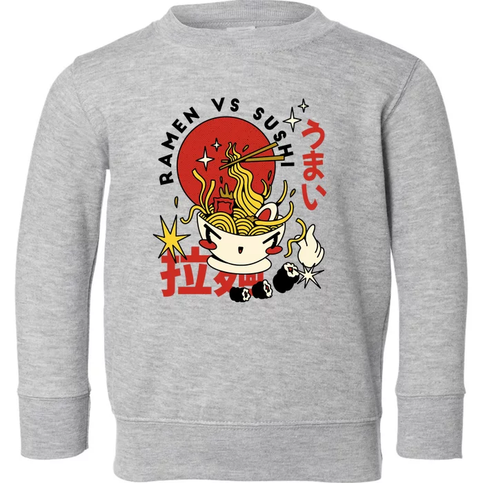 Ramen Vs Sushi Retro Japanese Food Toddler Sweatshirt