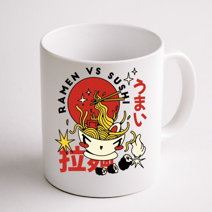 Ramen Vs Sushi Retro Japanese Food Front & Back Coffee Mug