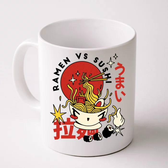 Ramen Vs Sushi Retro Japanese Food Front & Back Coffee Mug