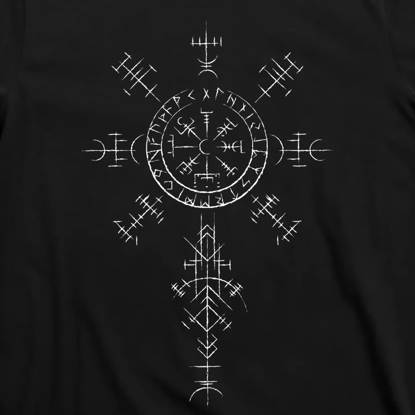 Retro Viking Symbol Compass Vegvisir Nordic Rune Celtic T-Shirt