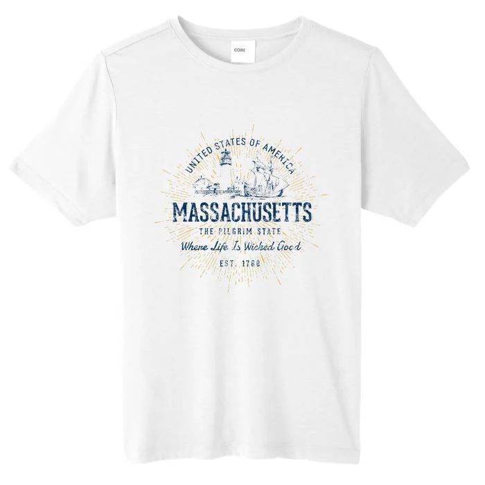 Retro Vintage State Of Massachusetts ChromaSoft Performance T-Shirt