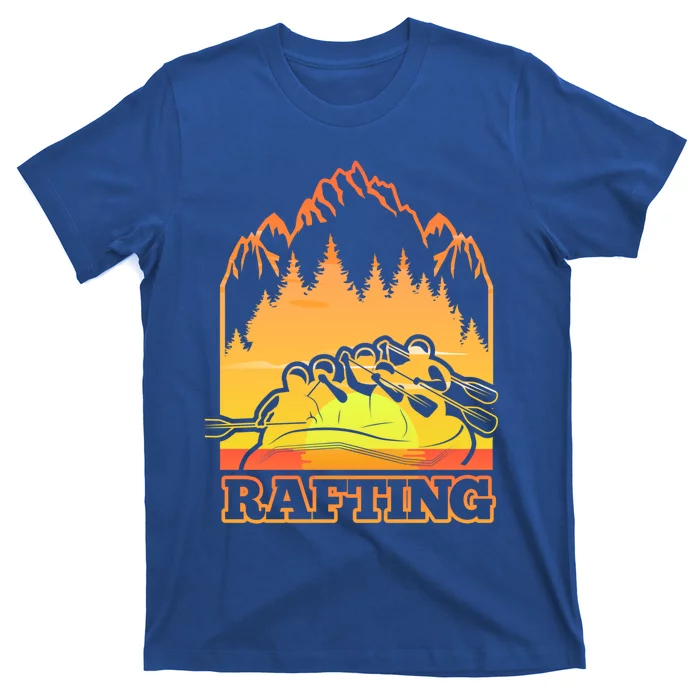 Retro Vintage Sunset Vibe River Rafting Paddle Rafting Funny Gift T-Shirt