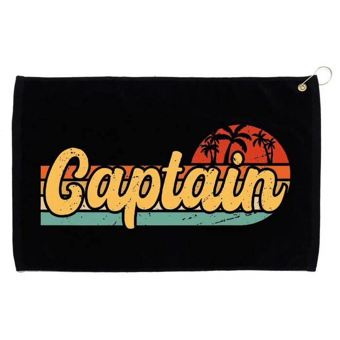 Retro Vintage Sailing Captain Sailboat Sail Boat Grommeted Golf Towel