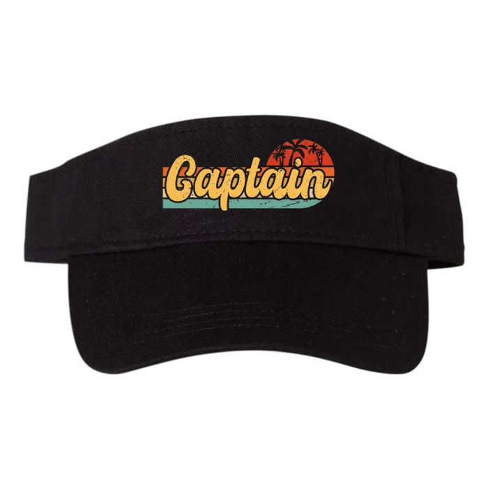 Retro Vintage Sailing Captain Sailboat Sail Boat Valucap Bio-Washed Visor