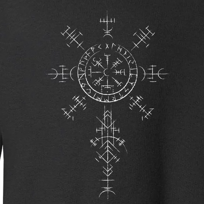 Retro Viking Symbol Compass Vegvisir Nordic Rune Celtic Toddler Sweatshirt