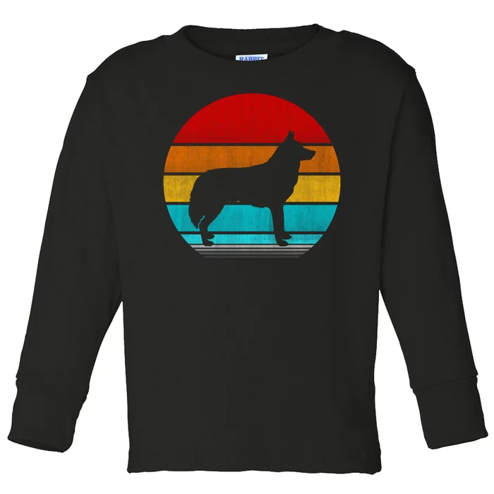 Retro Vintage Siberian Husky Toddler Long Sleeve Shirt