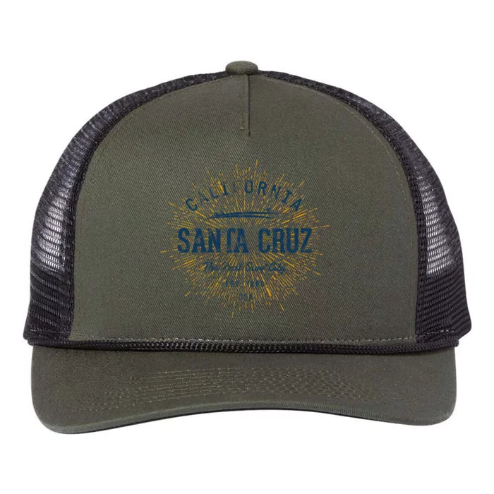 Retro Vintage Santa Cruz Gift Retro Rope Trucker Hat Cap