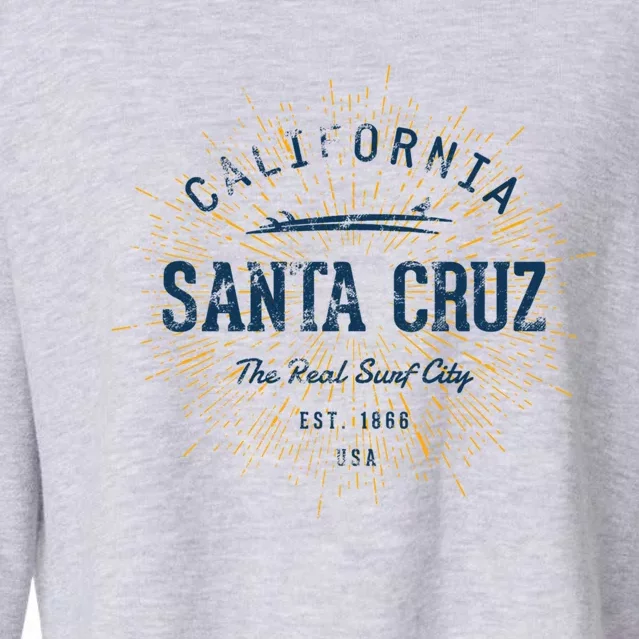 Retro Vintage Santa Cruz Gift Cropped Pullover Crew