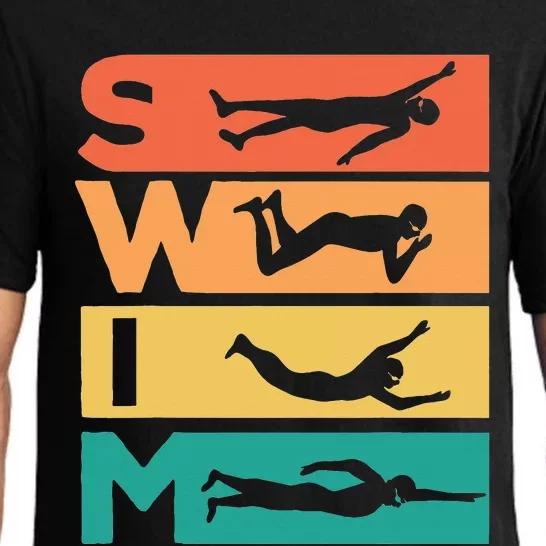 Retro Vintage Swimming Gift For Swimmers Pajama Set