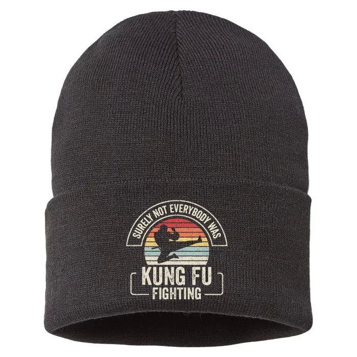 Retro Vintage Surely Not Everybody Was Kung Fu Fighting Sustainable Knit Beanie