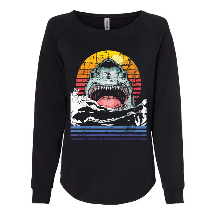 Retro Vintage Shark Marine Biologist Wildlife Shark Lovers Womens California Wash Sweatshirt