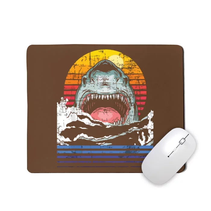 Retro Vintage Shark Marine Biologist Wildlife Shark Lovers Mousepad