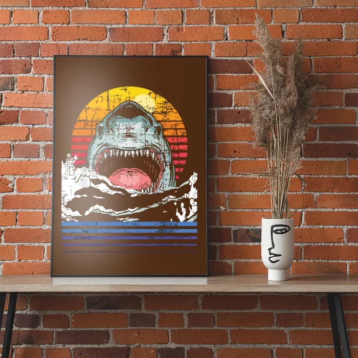 Retro Vintage Shark Marine Biologist Wildlife Shark Lovers Poster