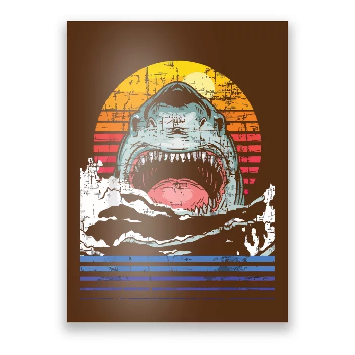 Retro Vintage Shark Marine Biologist Wildlife Shark Lovers Poster