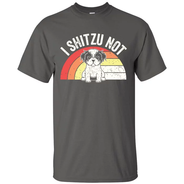 Retro Vintage Shih Tzu Dog Owner Funny I Shitzu Not Tall T-Shirt