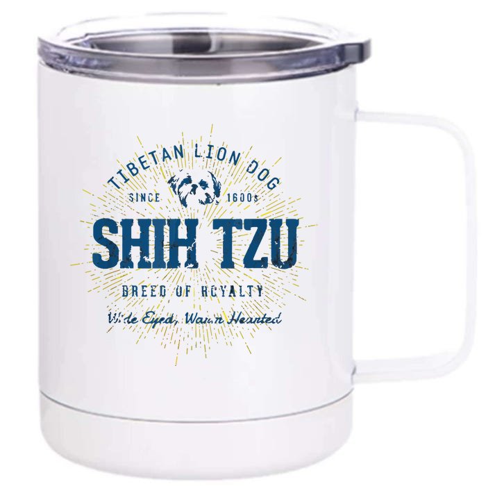 Retro Vintage Shih Tzu Front & Back 12oz Stainless Steel Tumbler Cup