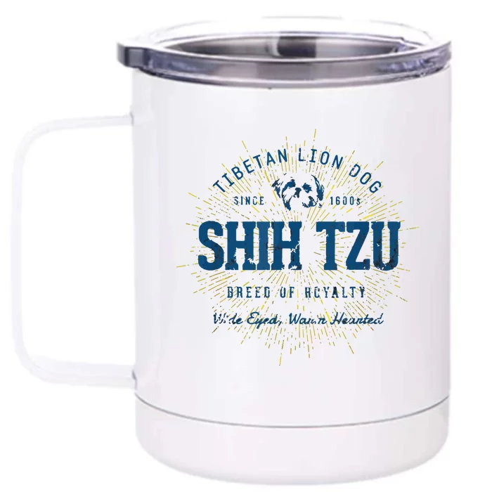 Retro Vintage Shih Tzu Front & Back 12oz Stainless Steel Tumbler Cup