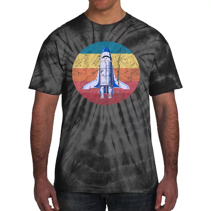 Retro Vintage Space Ship Rocket SciFi Tie-Dye T-Shirt