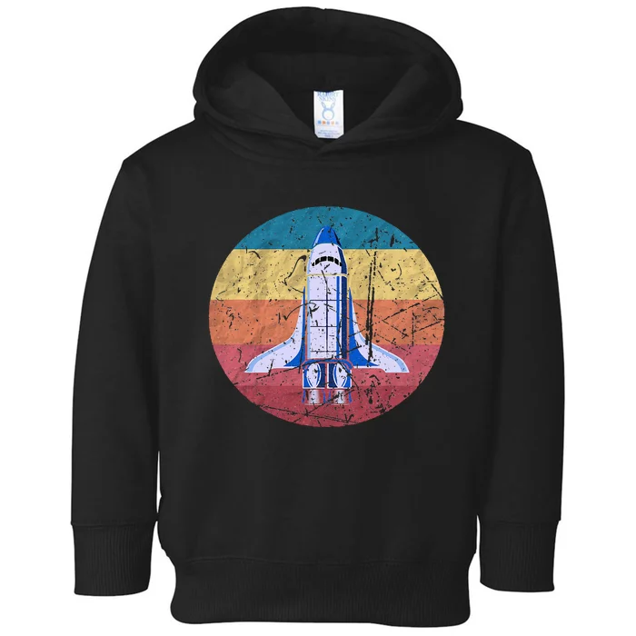 Retro Vintage Space Ship Rocket SciFi Toddler Hoodie