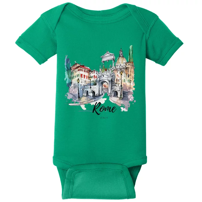 Retro Vintage Summer Italia Italy Rome City Souvenir Gifts Baby Bodysuit