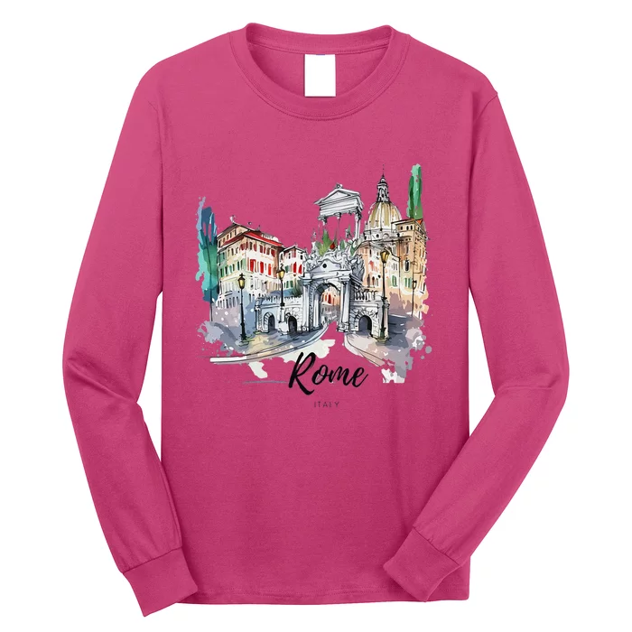 Retro Vintage Summer Italia Italy Rome City Souvenir Gifts Long Sleeve Shirt