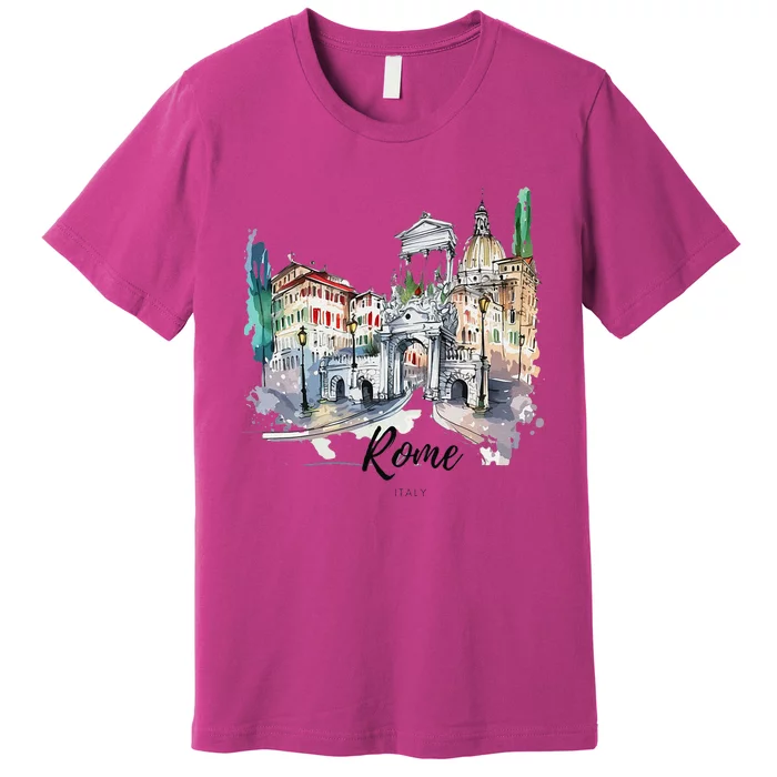 Retro Vintage Summer Italia Italy Rome City Souvenir Gifts Premium T-Shirt