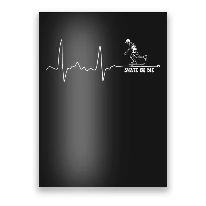 Retro Vintage Santa Cruz California Heartbeat Skateboard Poster