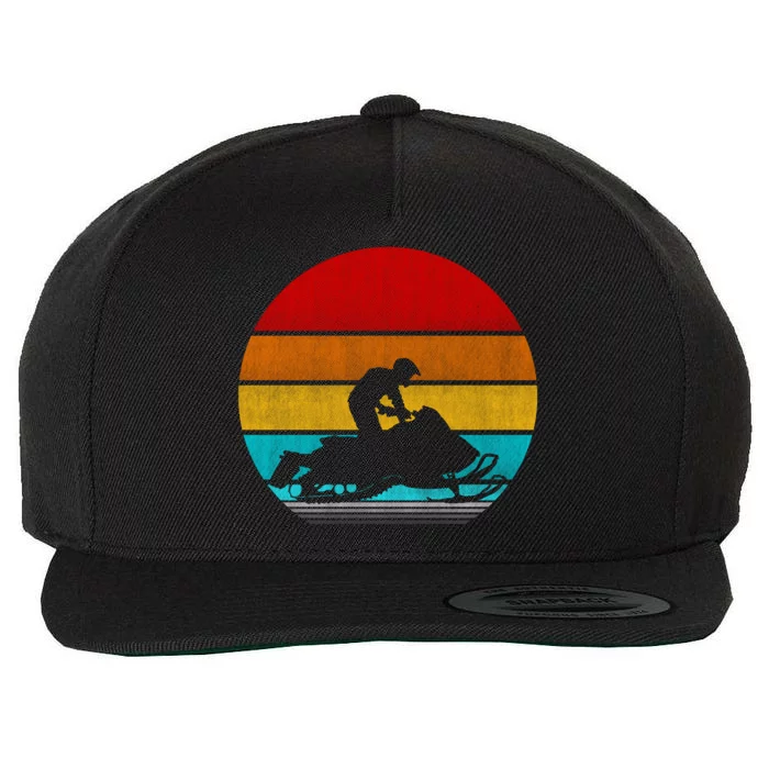 Retro Vintage Snowmobile Wool Snapback Cap