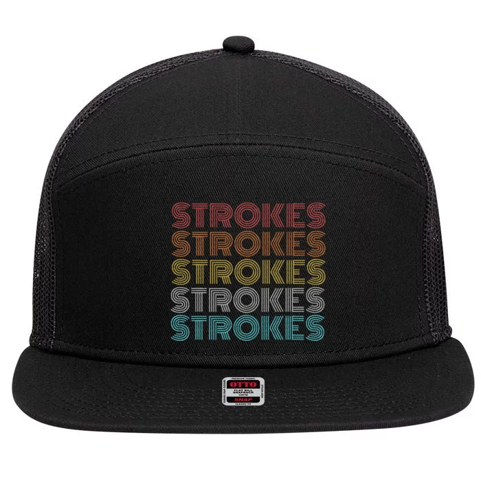 Retro Vintage Strokes 7 Panel Mesh Trucker Snapback Hat