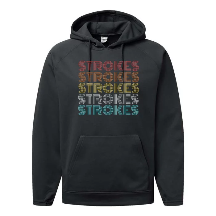 Retro Vintage Strokes Performance Fleece Hoodie