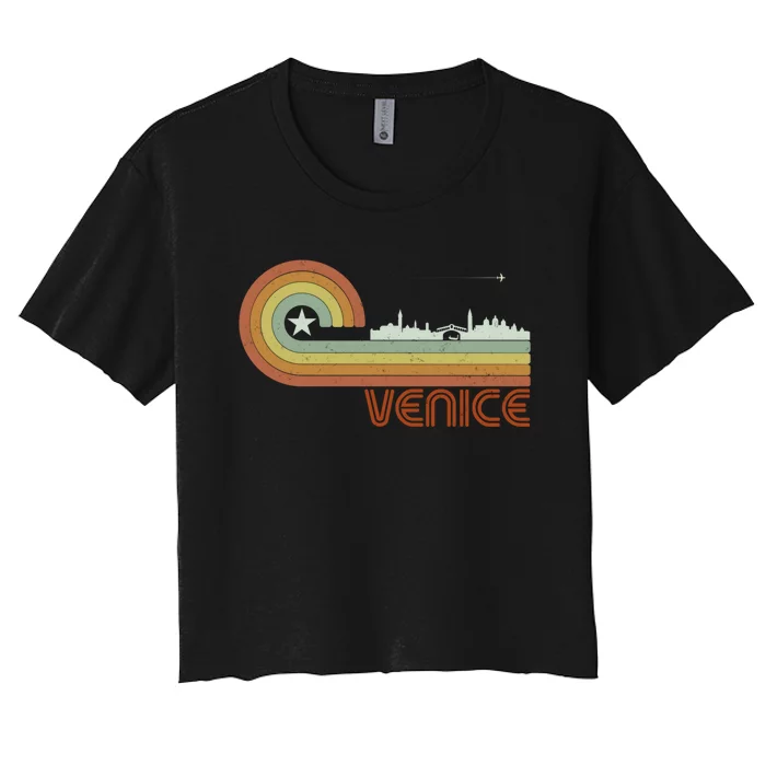 Retro Vintage Skyline Venice Women's Crop Top Tee