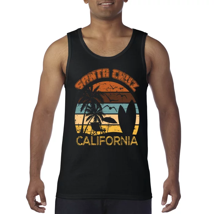 Retro Vintage Santa Cruz California Surfer Gift Idea Tank Top