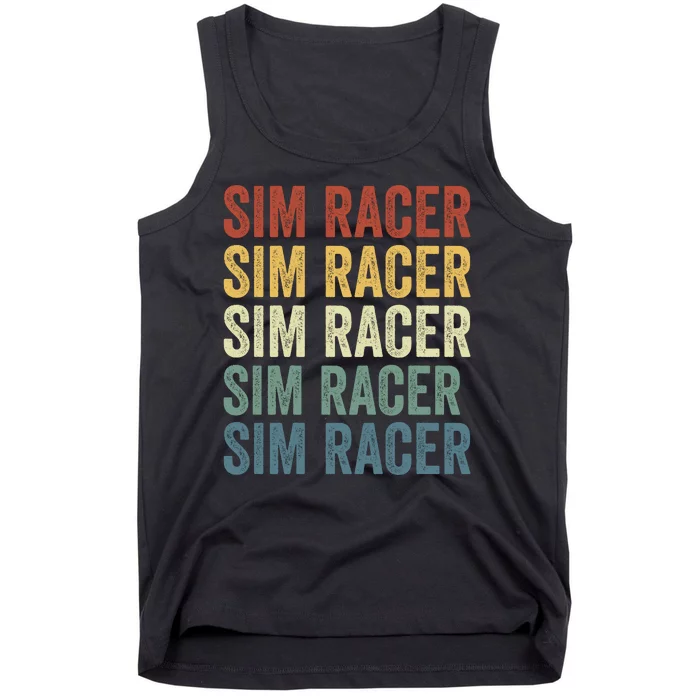 Retro Vintage Sim Racer Sim Racer Car Racing Sim Racing Funny Gaming Esport Tank Top