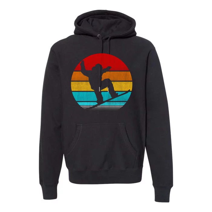 Retro Vintage Snowboarding Premium Hoodie