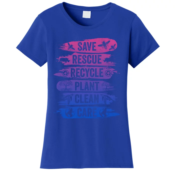 Retro Vintage Save Bees Rescue Animals Recycle Fun Earth Day Gift Women's T-Shirt