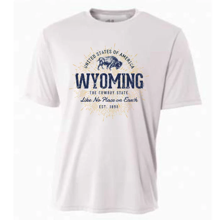 Retro Vintage State Of Wyoming Cooling Performance Crew T-Shirt