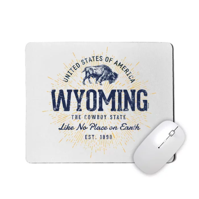 Retro Vintage State Of Wyoming Mousepad