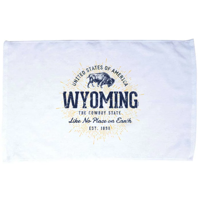 Retro Vintage State Of Wyoming Microfiber Hand Towel