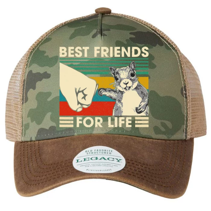 Retro Vintage Squirrel Best Friend For Life Fist Bump Legacy Tie Dye Trucker Hat